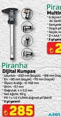 PİRANHA DİJİTAL KUMPAS fiyat ve kampanya bilgisi